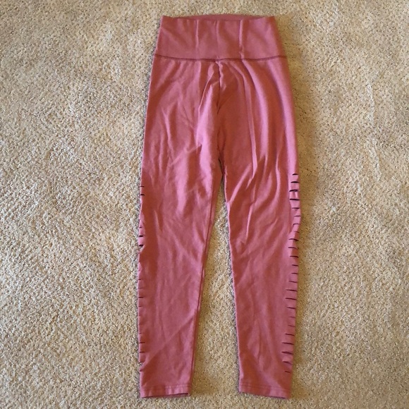 aerie Pants - Aerie high waisted slit blush pink leggings aerie Pants - Aerie high waisted slit blush pink leggings